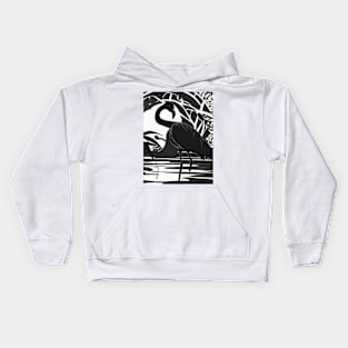 Flamingo Shadow Silhouette Anime Style Collection No. 138 Kids Hoodie